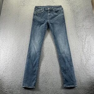 H&M Coupe Moulante Jeans Mens 31x32 Blue Cotton Denim Skinny Leg Faded Stretch